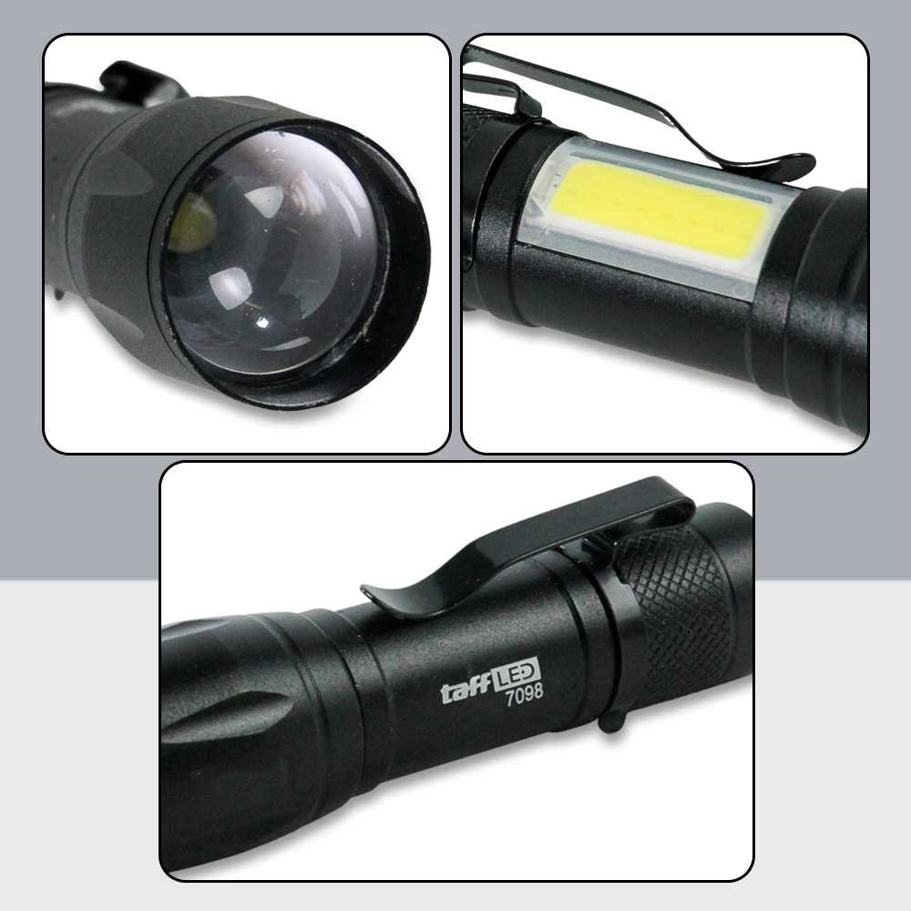 Jual Senter LED Mini Rechargeable Q5 dan COB 300 Lumens - 7098 TaffLED ...