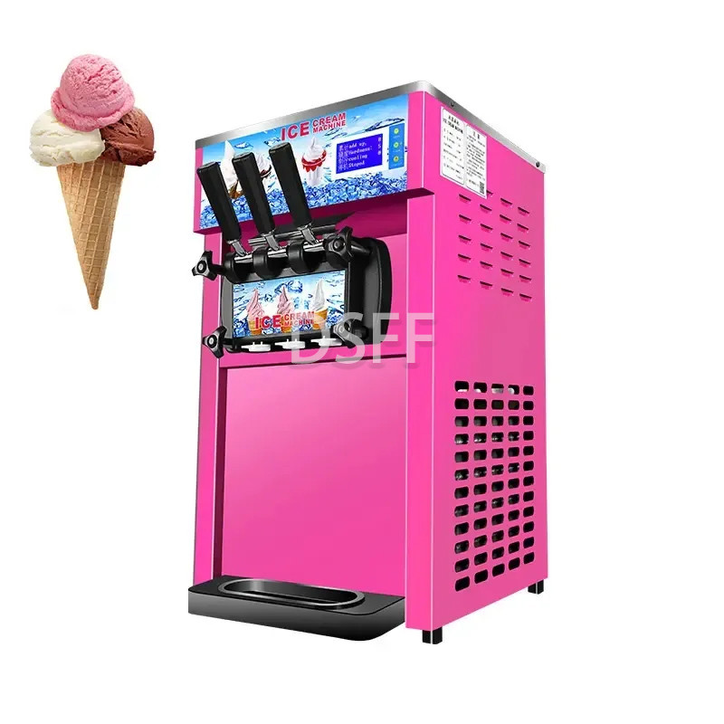 Jual Commercial Three Flavor Soft Ice Cream Machine Desktop Sundae ...