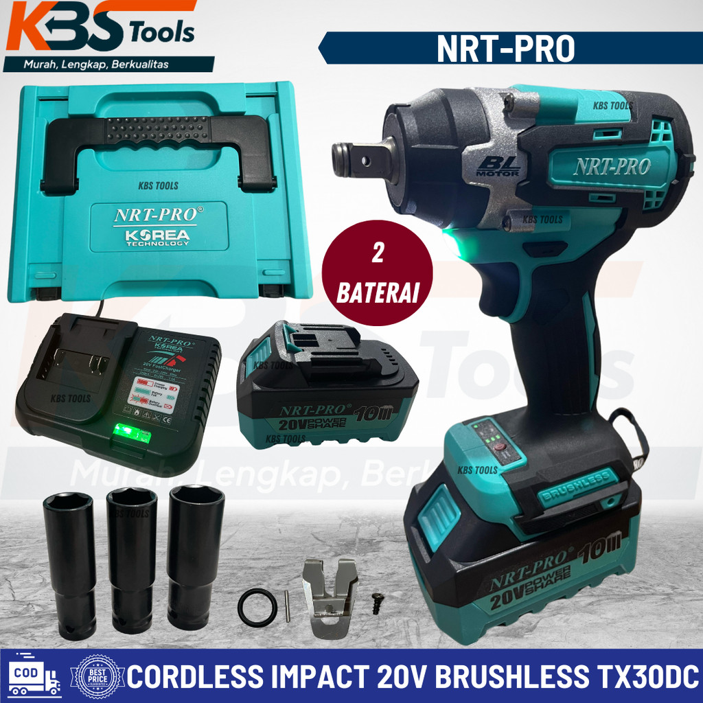 Jual Cordless Impact Wrench NRT PRO 20 Volt TX30DC Mesin Impek Impak ...