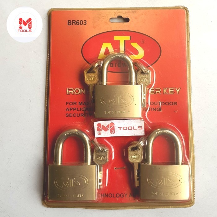 Jual Gembok Master Key ATS 60mm × 3 pcs - ATS Kunci Gembok Master Key ...