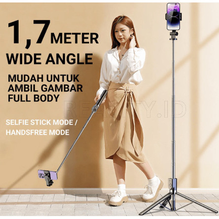 Jual Tongsis Tripod Y17 + REMOT (170cm / 1.7 Meter) Selfie Stick Tripod ...