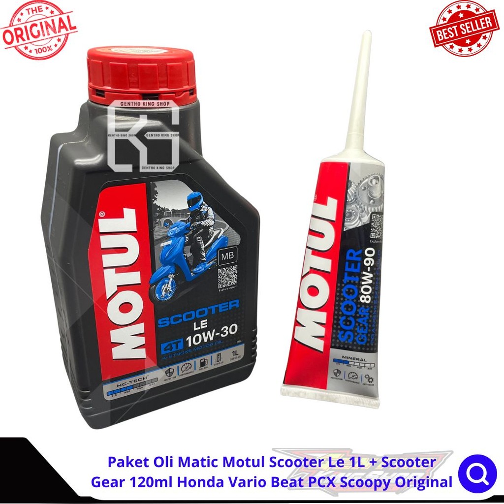 Jual Paket Oli Matic Motul Scooter Le 1Liter + Scooter Gear 120ml Honda