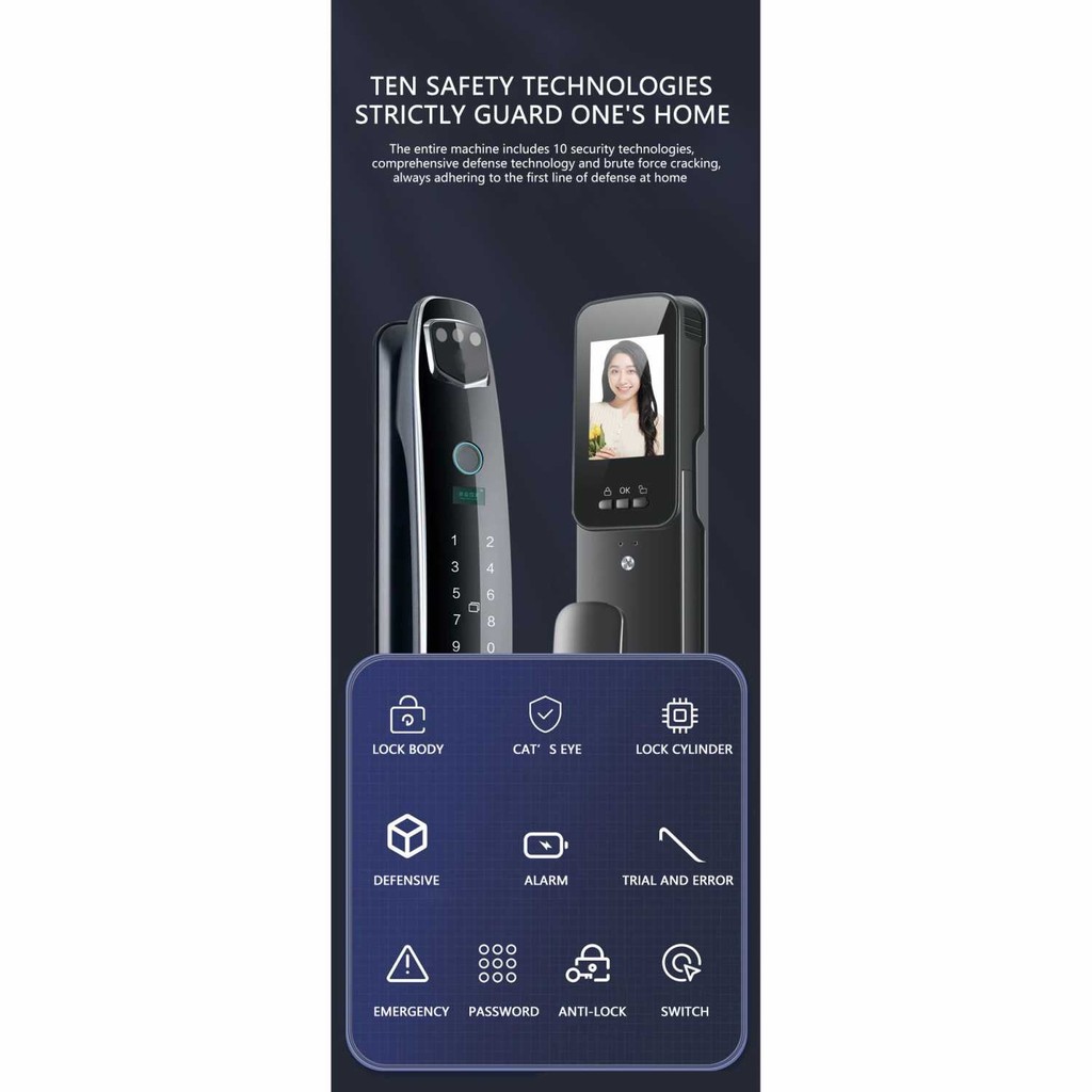 Jual AH - SMARTSTONE Smart Door Lock Face Recognition Eques App ...