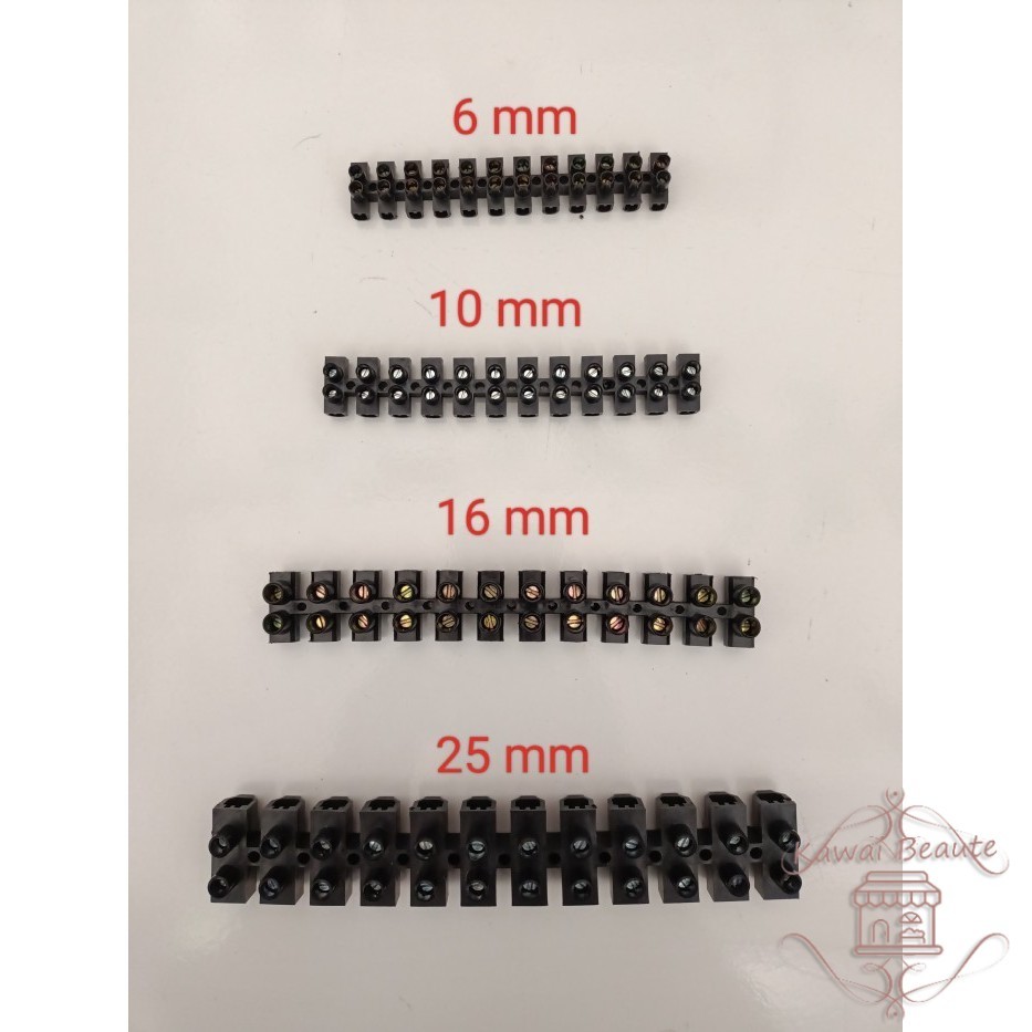 Jual Terminal Blok PVC Kuningan / Terminal Blok Hitam / Block kabel ...