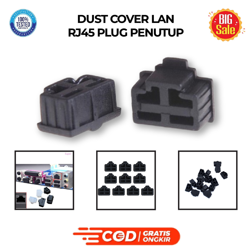 Jual DUST COVER LAN RJ45 PLUG PENUTUP ANTI DEBU SOCKET HITAM ROUTER ...
