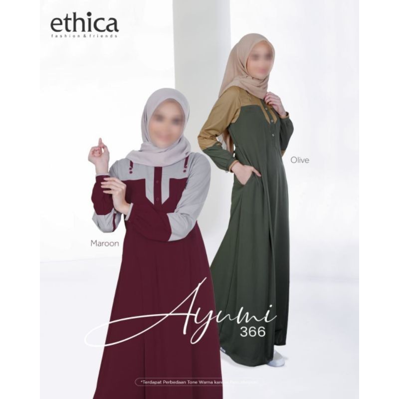 Jual ETHICA AYUMI 366 MAROON, OLIVE / GAMIS ETHICA TERBARU / BAJU