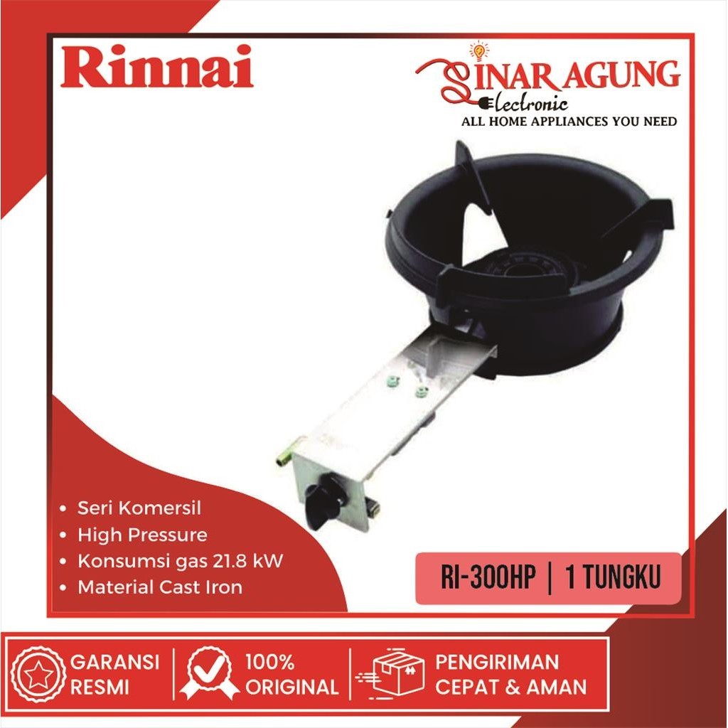 Jual [COD] KOMPOR GAS RINNAI QGC-RI300HP / RI-300 / RI300 ANTI KARAT (1 ...