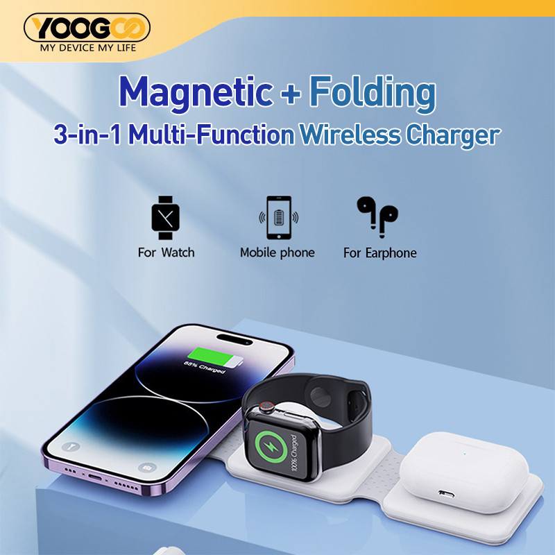 in Wireless Charger Fast Charging Safety Foldable Portable Folding  Magnetic Wireless Charger