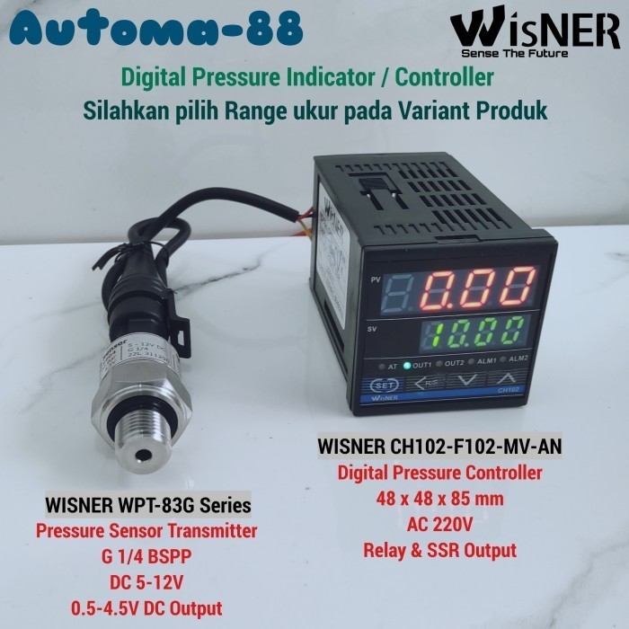Jual MN08 CH102 Digital Pressure Controller Indicator Sensor 5-15-30 ...