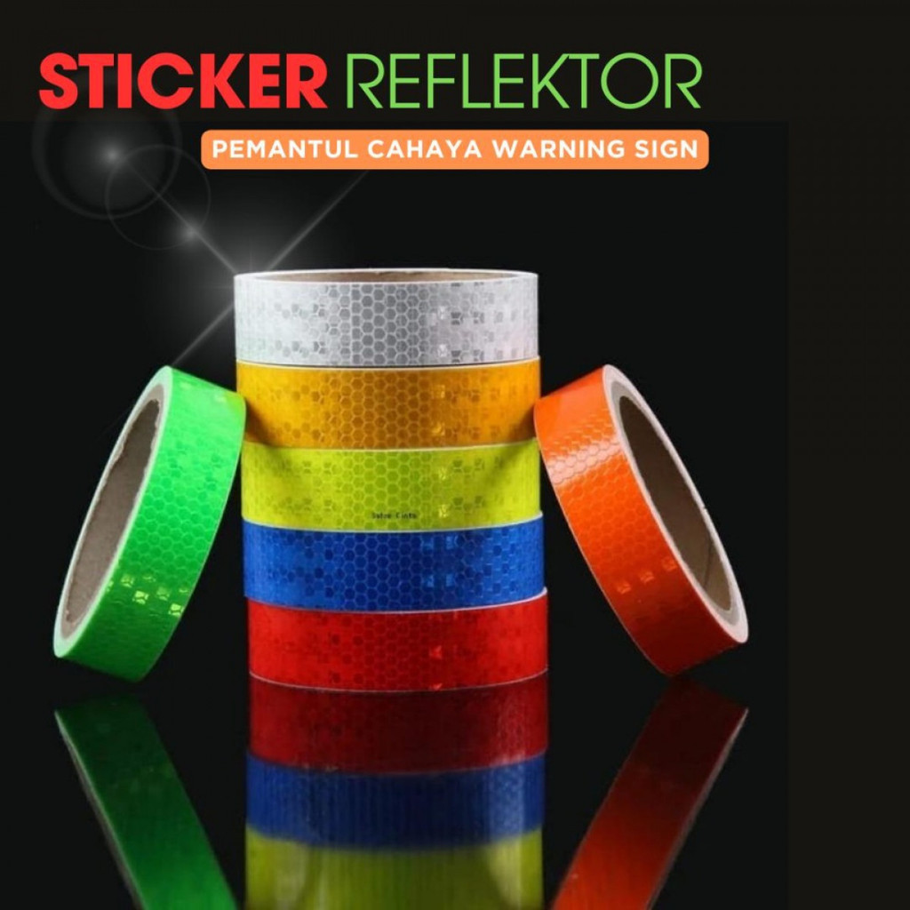 Jual Stiker Reflektor Menyala Mobil Pemantul Cahaya Warning Sign ...