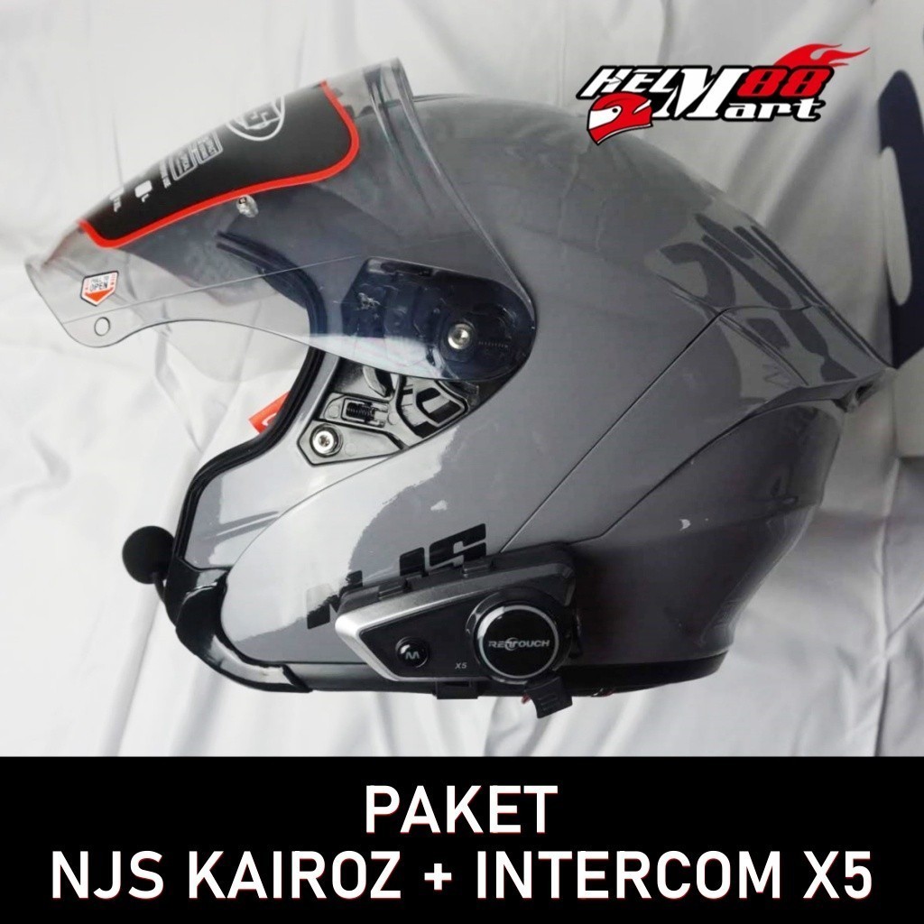 Jual Helm NJS KAIROZ + Interkom X5 NEW (Paket Helm & Intercom) | Shopee ...