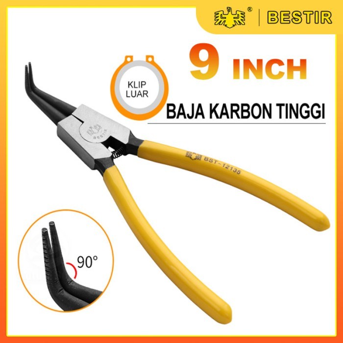 Jual Tang Circlip Penjepit Bengkok Small Snap Ring Pliers Cr-V Heavy ...