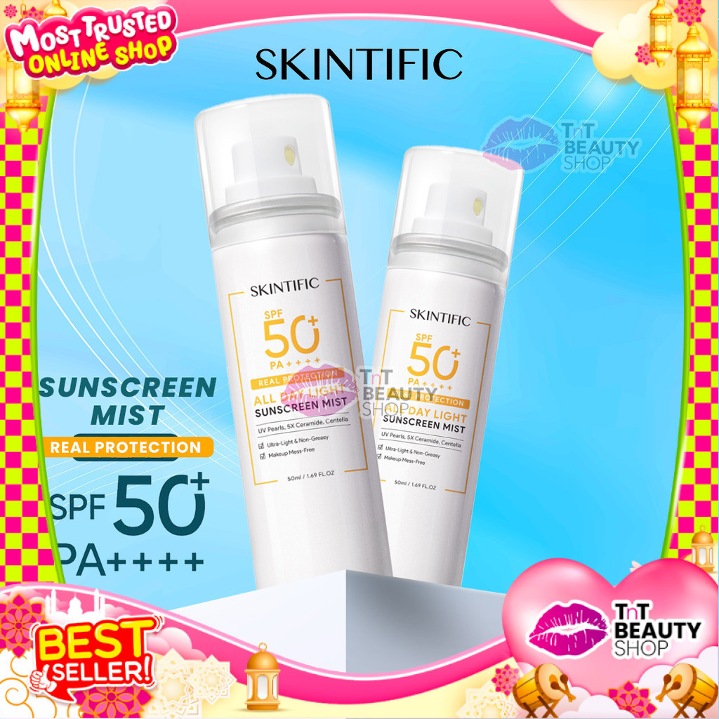 Jual SKINTIFIC All Day Light Sunscreen Mist SPF50 PA++++ | Sunscreen ...