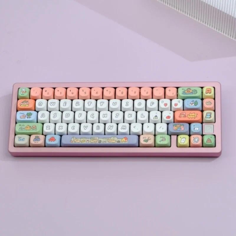 Jual 129 Keys GMK Smiling Face Keycaps PBT Dye Sublimation Key Cap MOA ...