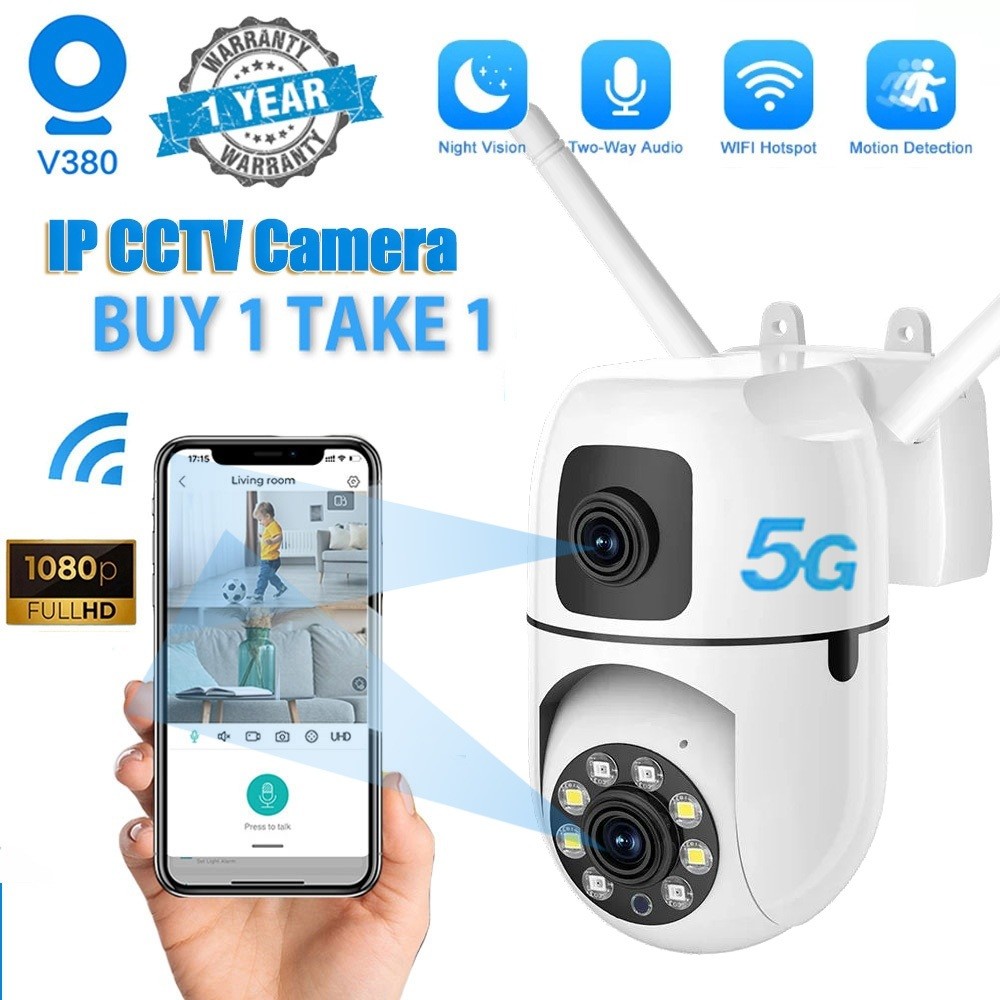 Jual BUY 1 TAKE 1 V380 Pro CCTV Kamera HD Dual Lens CCTV WIFI Jarak ...