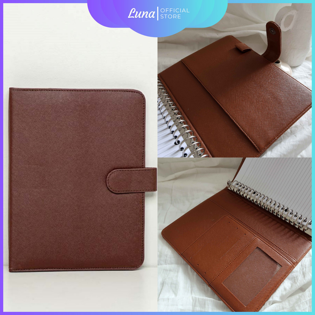 Jual Binder Kulit Original B5 Polos 26 Ring PU Leather Note Binder B5
