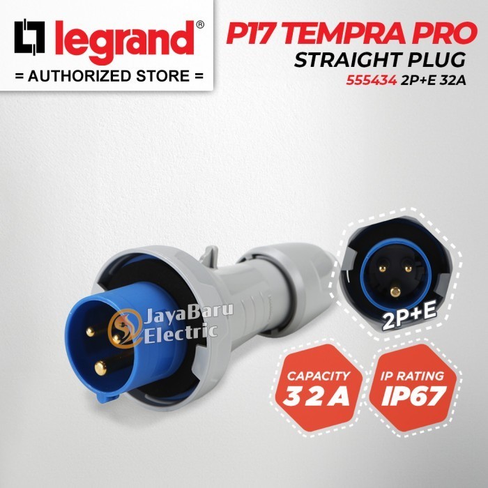Jual Legrand Straight Plug 2P+E / 3 Pin 3Pin 16A IP67 P17 Tempra Pro ...