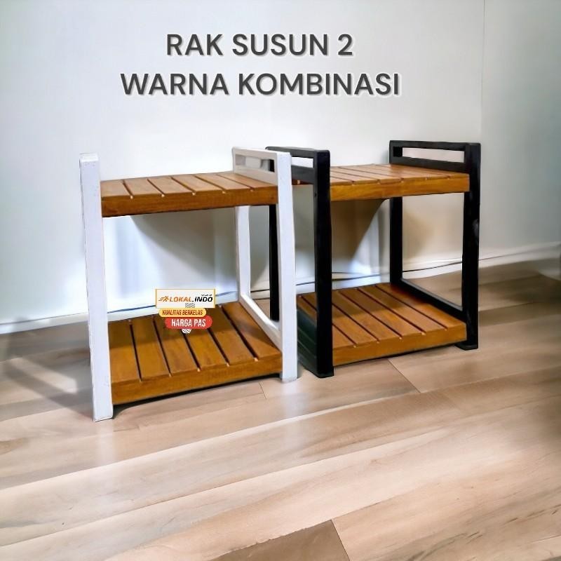 Jual LOKAL Meja Dispenser Galon Rak Rice Cooker Rak Kayu Warna TwoTone ...
