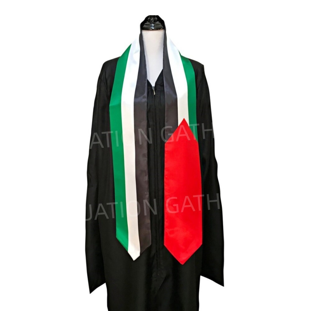 Jual Palestine Flag Graduation Stole Bachelor Gown Accessory Satin