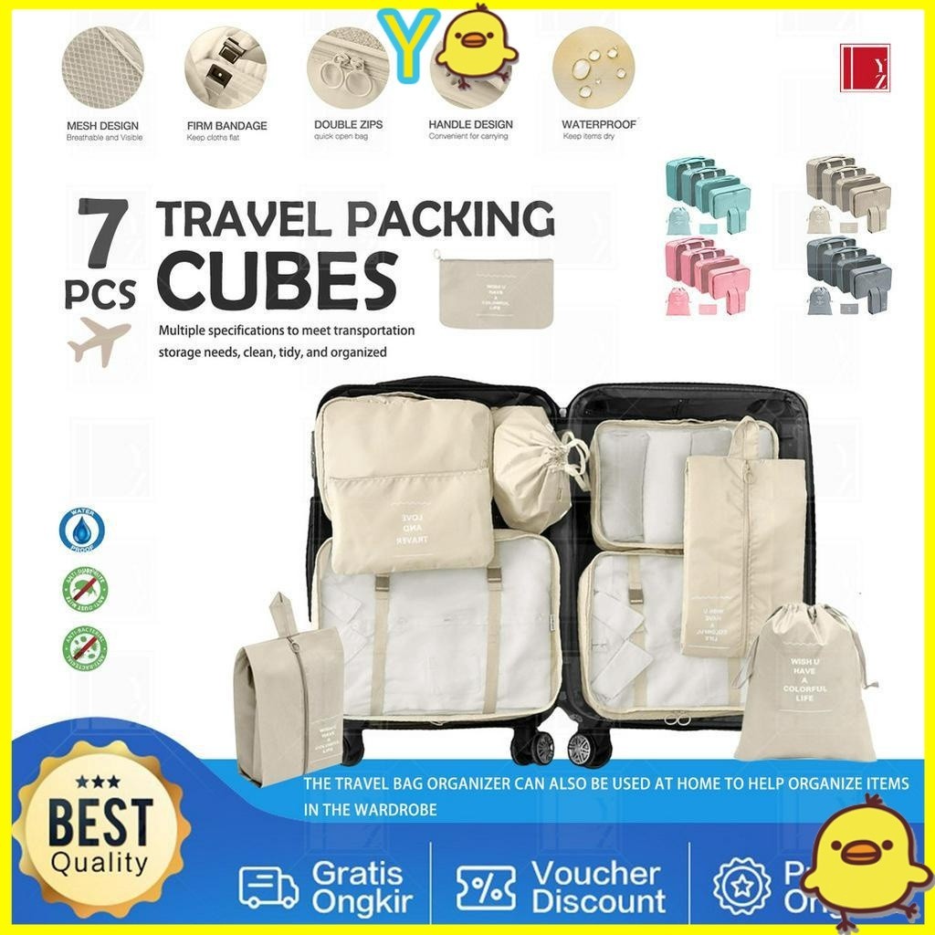 7/8 Pcs Set Travel Bag Organizer Bag Travel Pouch Tas Travel Tas Koper  Traveling Tas Organizer Travel