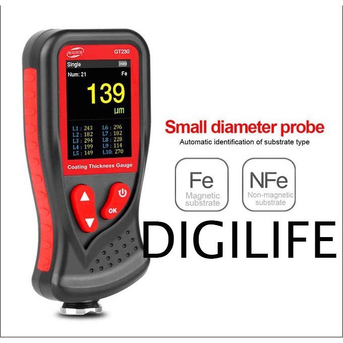 Jual Benetech GT230 Film Coating Thickness Gauge Paint Tester Cat GT ...