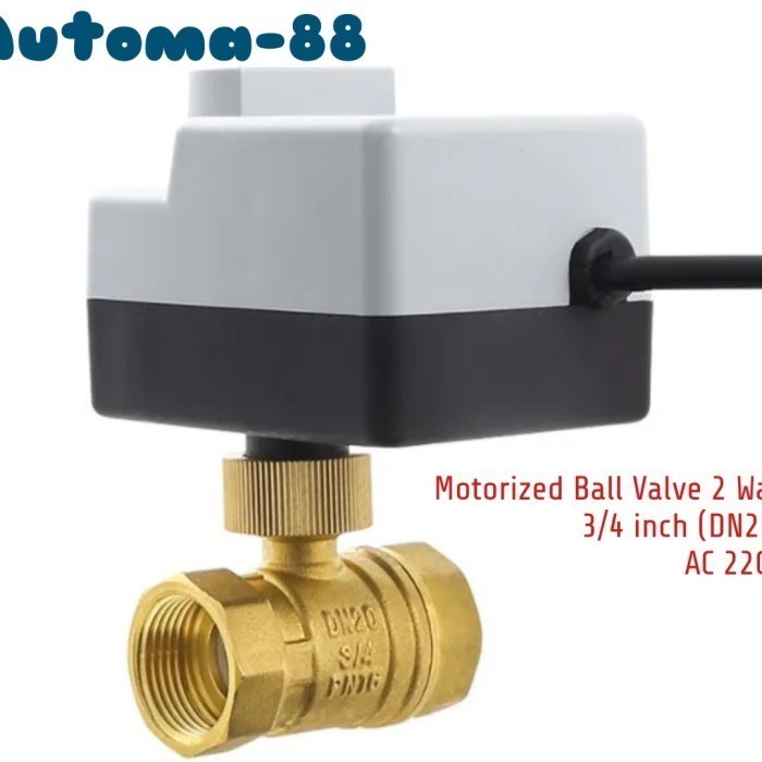 Jual MN08 MBV-2012-02 DN20 Electric Motorized Ball Valve 2 Way AC 220V ...