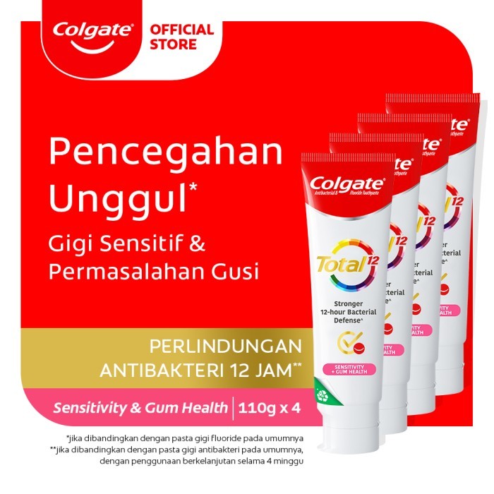 Jual Colgate Total Sensitivity & Gum Health 110g Isi 4 Pcs | Shopee ...