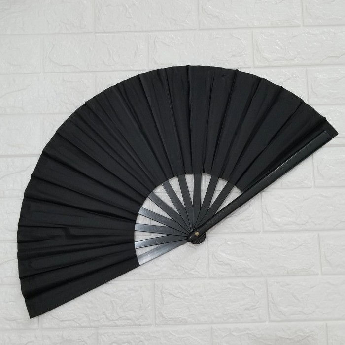 Jual Kipas besar nari wushu taiji tai chi taichi kungfu hitam bahan ...