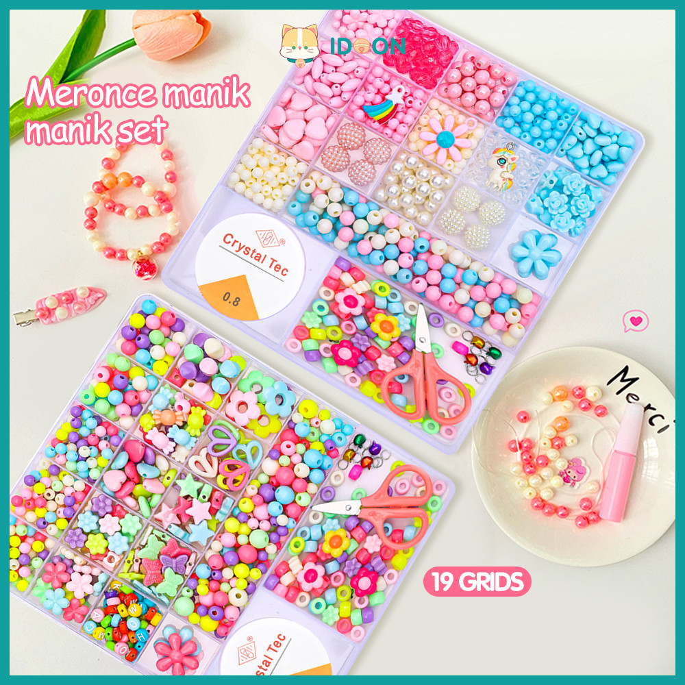 Jual IDOON set diy gelang manik manik box mainan paket meronce manik ...
