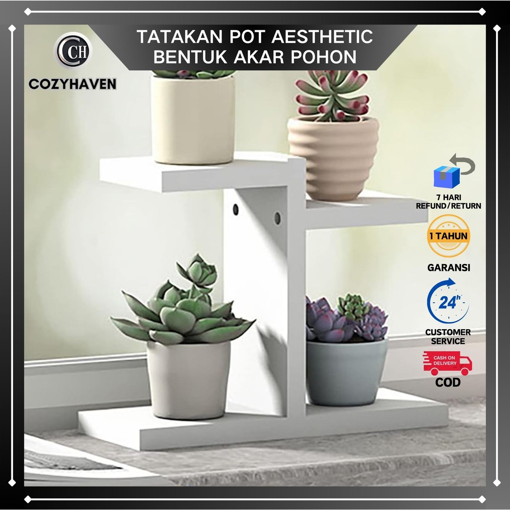 CozyHaven - Rak Hiasan Meja Rak Dekorasi Ruangan Bentuk Akar Pohon Kekinian Peny