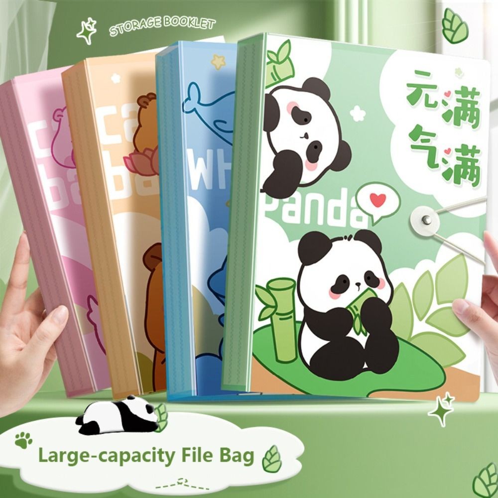 Jual 30/40/60 Pages A4 File Folder Cartoon Capybara Panda Archives Bag ...