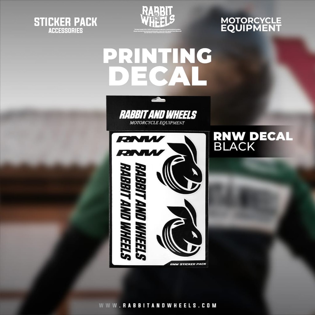 Jual STICKER PRINTING RNW DECAL BLACK RABBIT AND WHEELS | Shopee Indonesia
