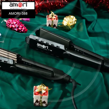 AMORI 388 Catokan Rambut Plat Lebar Rata Dengan Ceramic Tourmaline Ionic CO