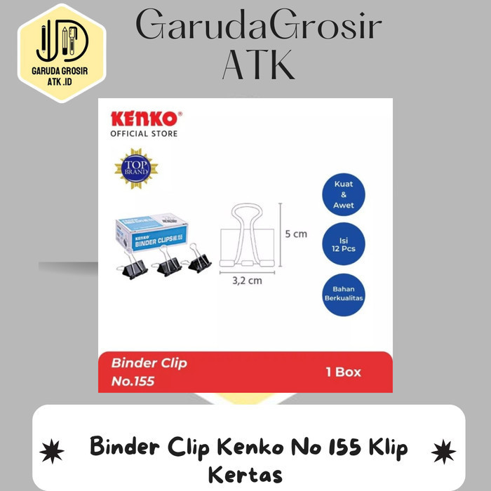 Jual Binder Clip Kenko No 155 Klip Kertas Shopee Indonesia