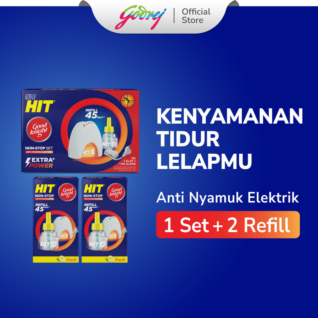 Jual Hit Good Knight Non Stop Set + 2 Refill Fresh - Obat Nyamuk ...