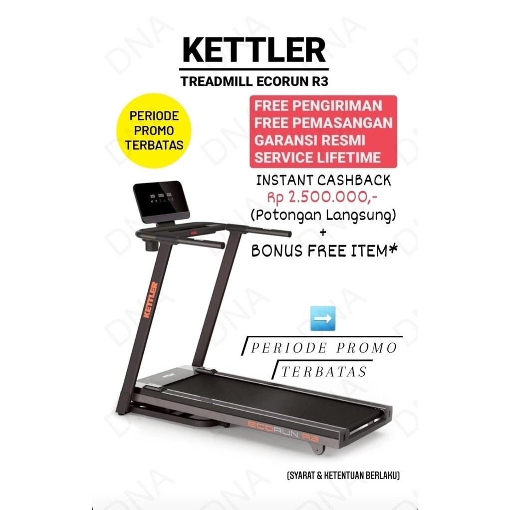 Jual promo spesial Treadmill Elektrik KETTLER ECORUN R3 ORIGINAL