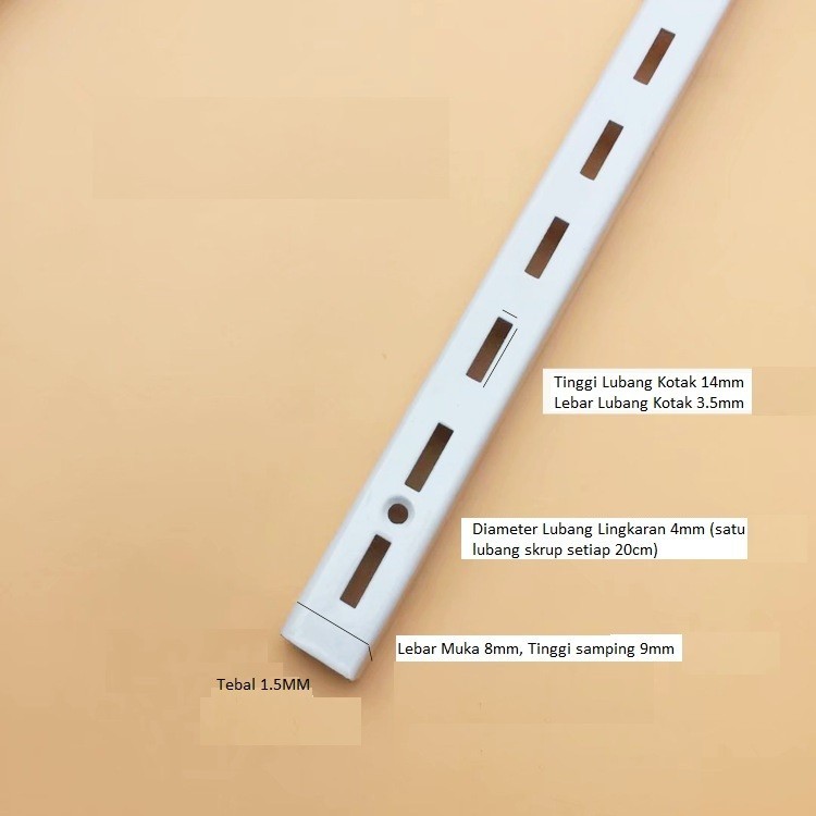 Jual Tiang Bracket Penyangga Rak Display/Rel Braket Ukuran 100-200CM ...