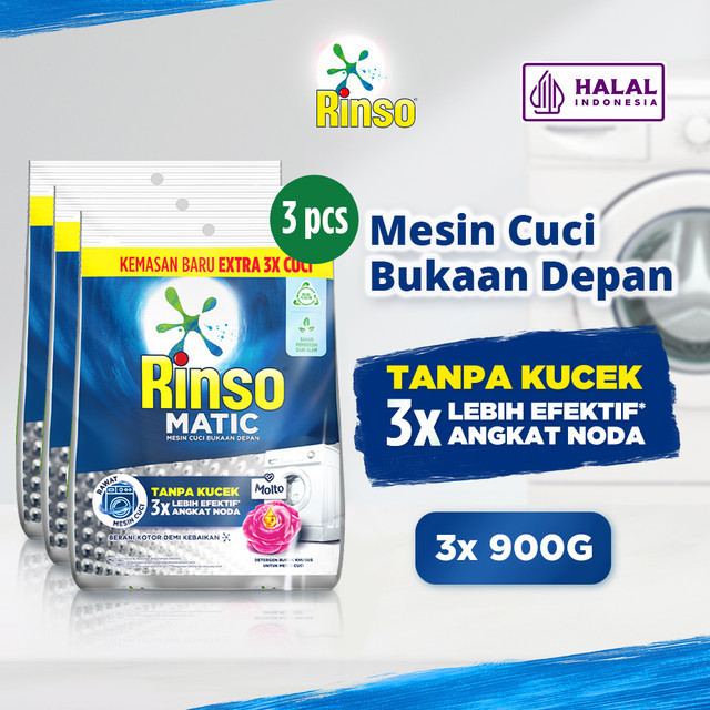 Jual Rinso Detergent Bubuk Konsentrat Deterjen Matic Mesin Cuci Bukaan ...