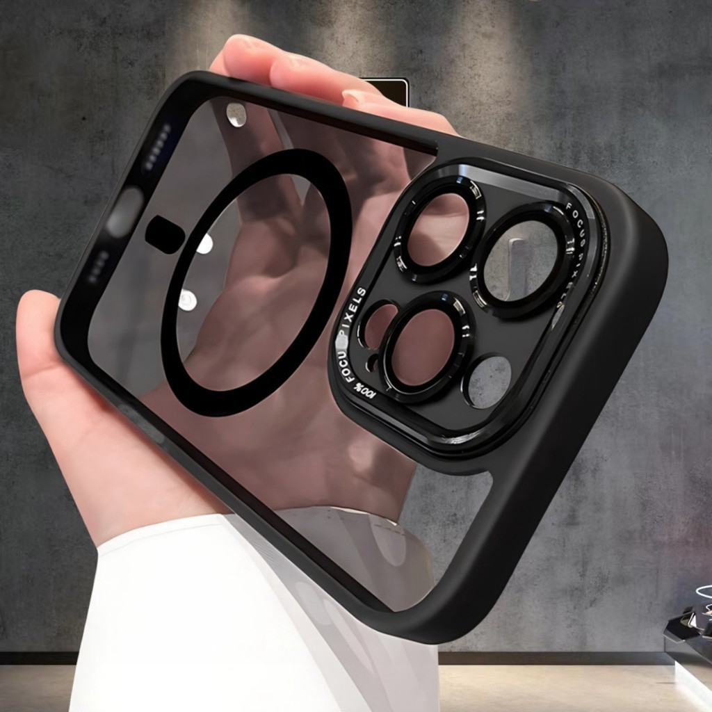 Jual Luxury Titanium Camera Lens Protection Phone Case for iPhone 15