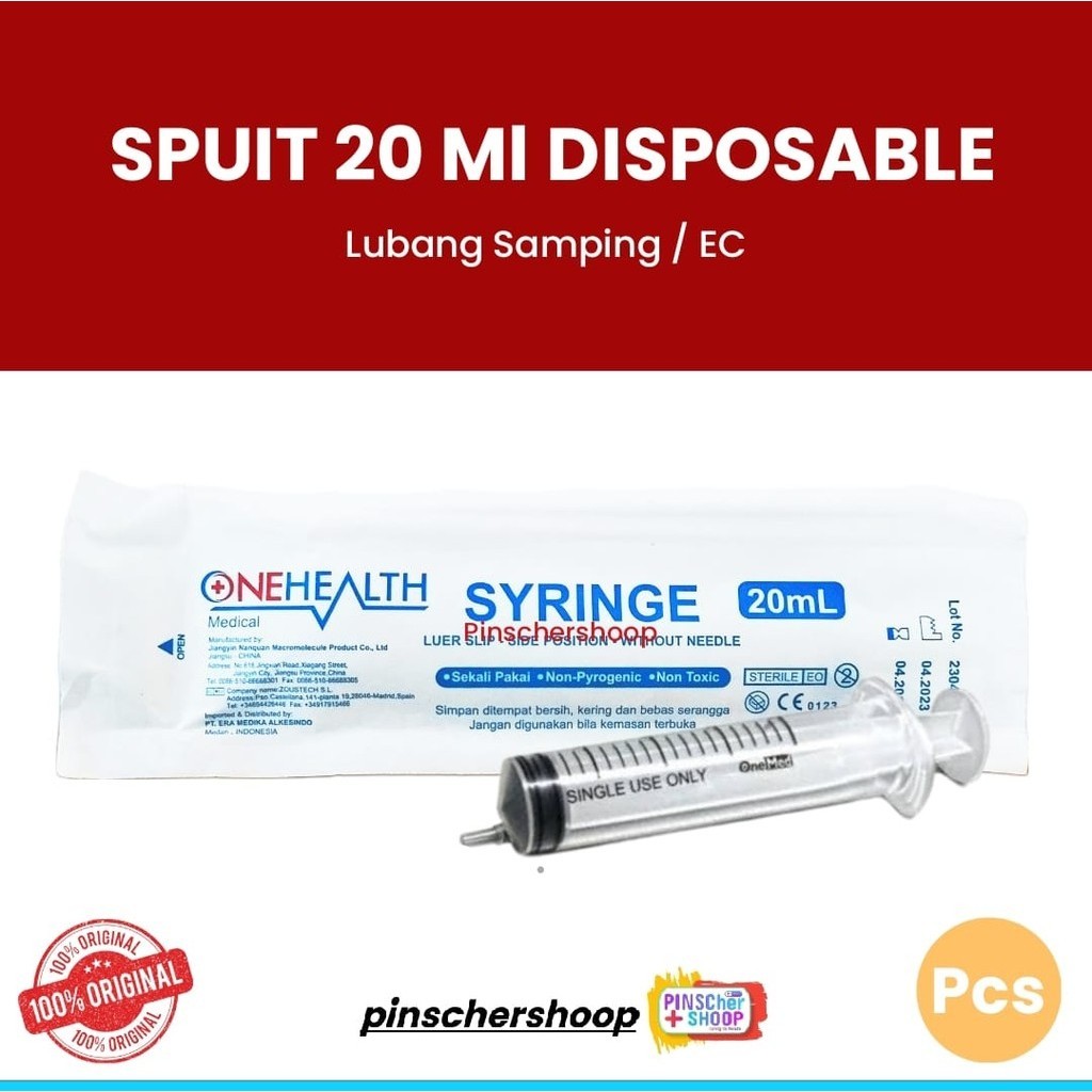 Jual Syringe 20 Ml EC Ecentric Tip Disposable Spuit 20 cc Lubang ...