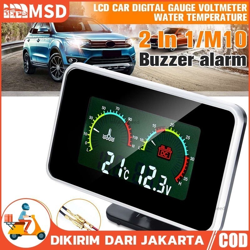 Jual 1 pc dc 12 v/24 v kendaraan mobil lcd air suhu meter termometer ...