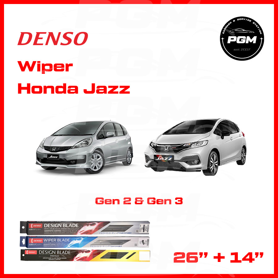 Jual Wiper Mobil Honda Jazz Gen 2 & 3 Denso 26"+14" (2pcs) Shopee