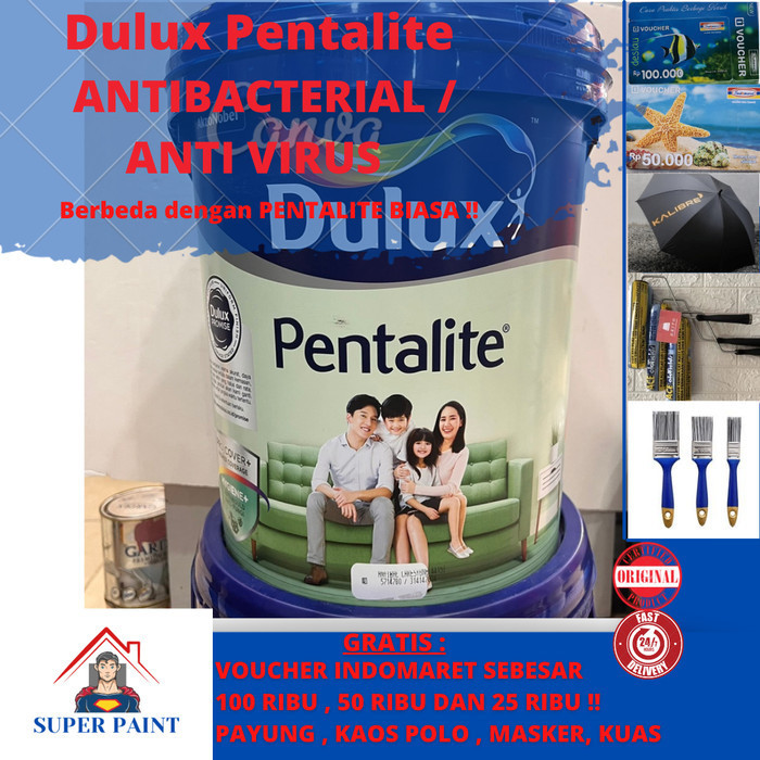 Jual Cat Dulux Pentalite Anti Bacterial Antibac Brilliant White 20l Pail Shopee Indonesia 6566