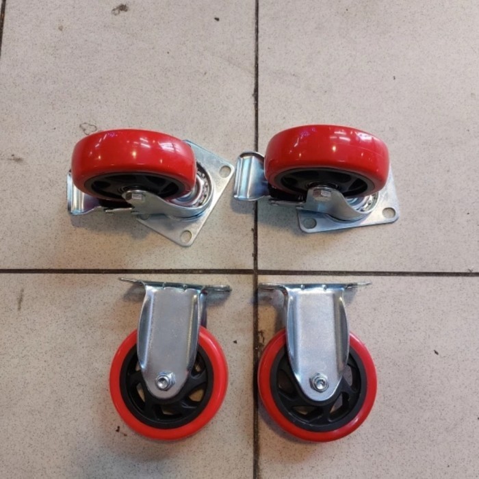 Jual Roda Troli Pu Merah 4 inch Medium Duty ( 2Rem 2Mati ) | Shopee ...