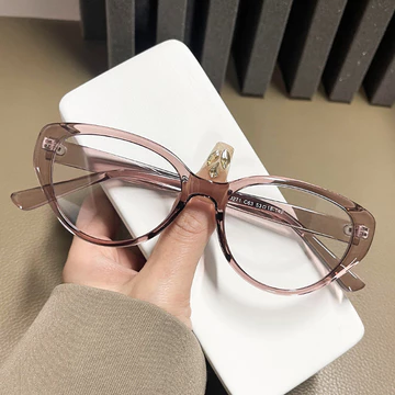 Viendo Kacamata Photocromic Minus Wanita Cat Eye Frame Silinder Anti Radiasi Blueray Kaca Mata
