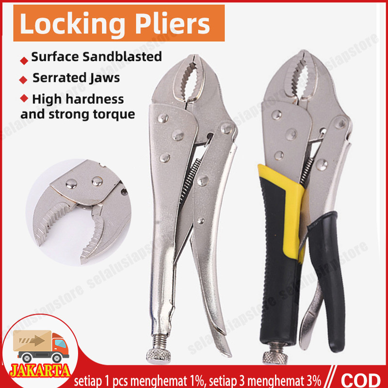 Jual Tang Jepit Buaya bengkok 10 inch 250MM 6545/Locking Grip Pliers