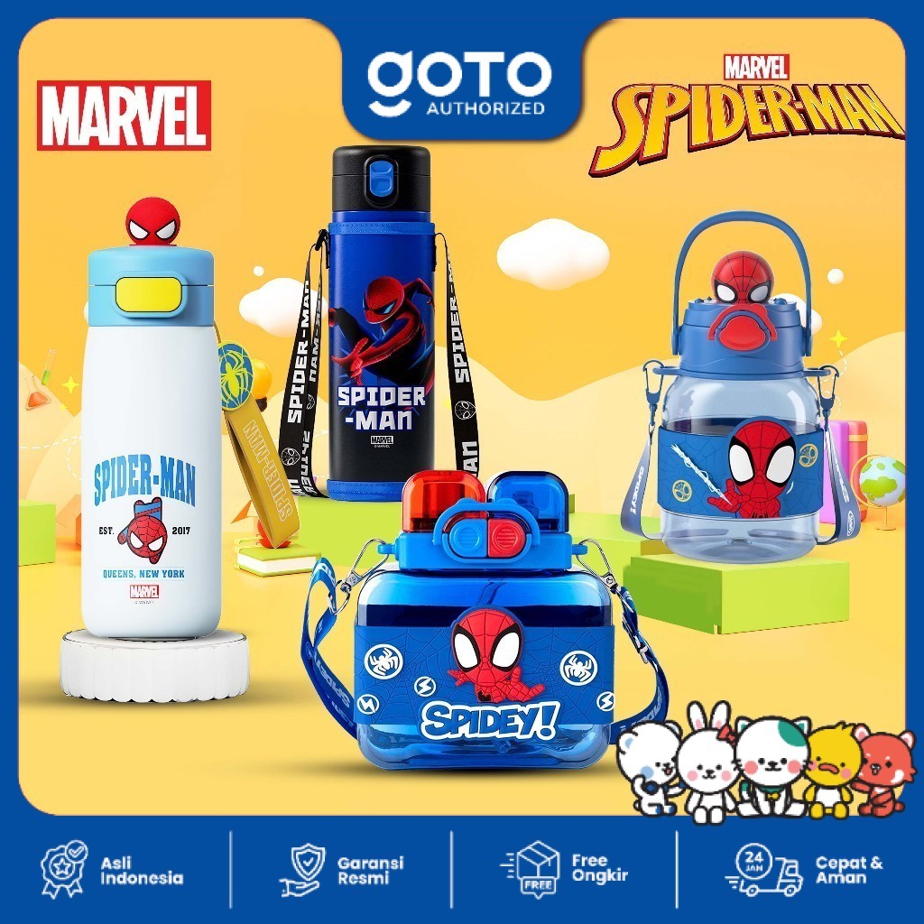 Jual Goto Uni x Marvel Bottle Spiderman Tumbler Botol Tempat Minum Anak ...