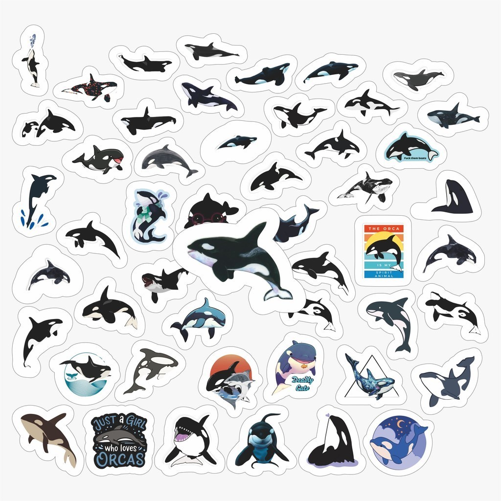 Jual COD 100 Pcs Stiker Pack Paus Orca Lucu Aesthetic Vynil Waterproof ...