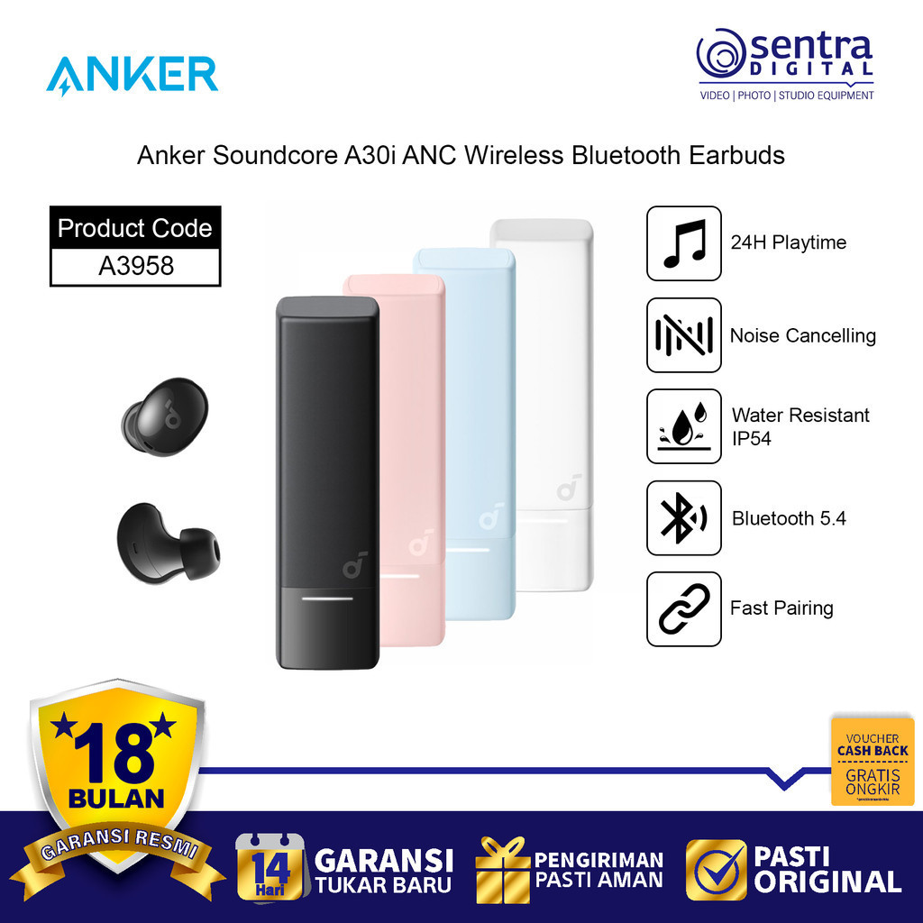 Anker Innovations Innovations Soundcore A30i - Bluetooth - white A3958G11 - Rausch - Unterdrückung - Kopfhörer
