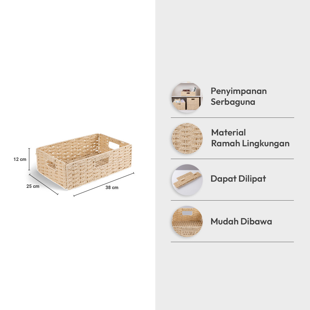 Jual Informa 38x25x12 cm Keranjang Penyimpanan Foldable - Cokelat ...